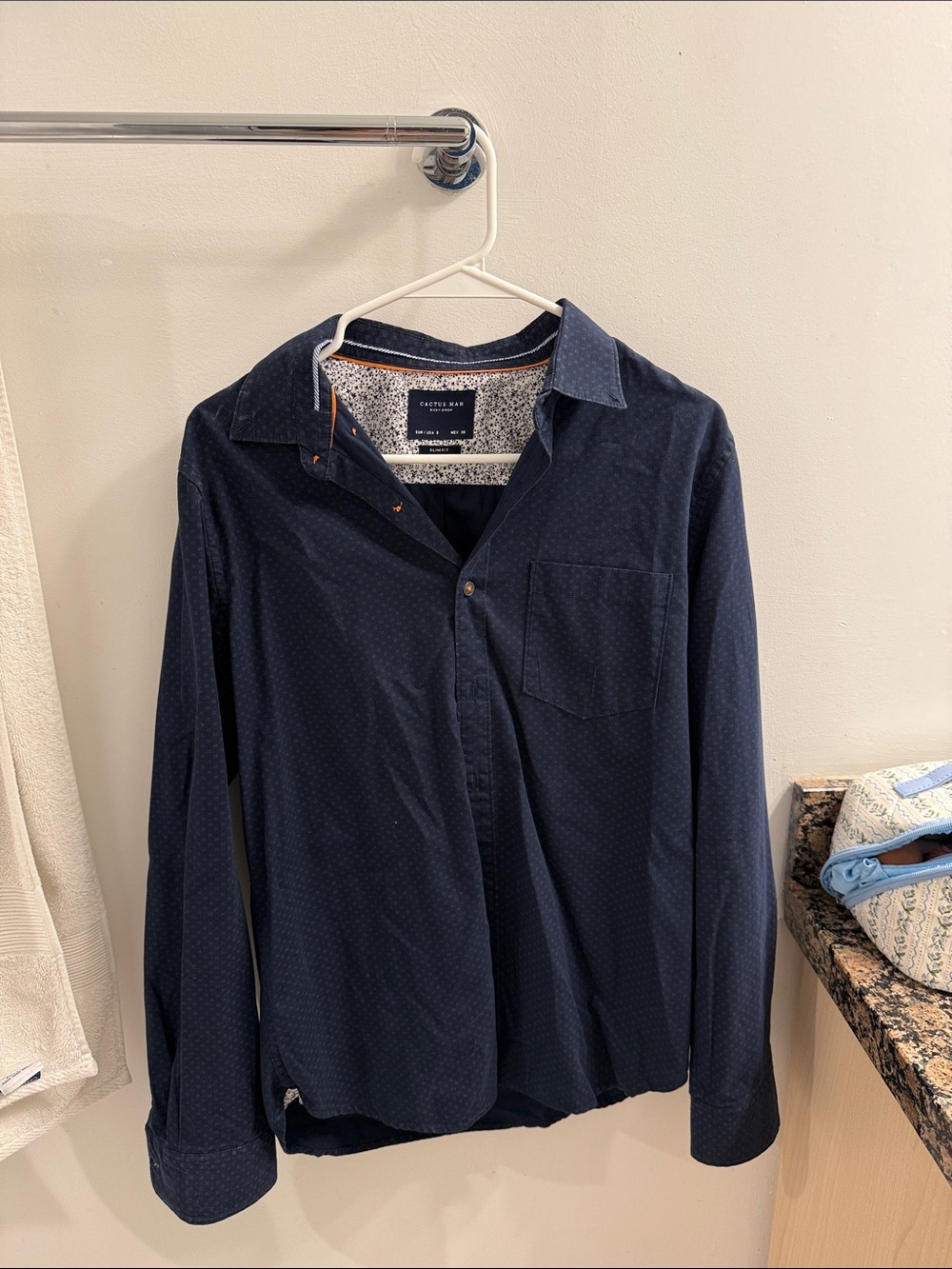 Cactus Bay Men’s Navy Long-Sleeve Dress Shirt